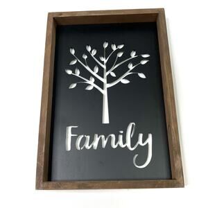 Family Tree Wall Decor Laser Cut Black Wood 13x9 Home Decor